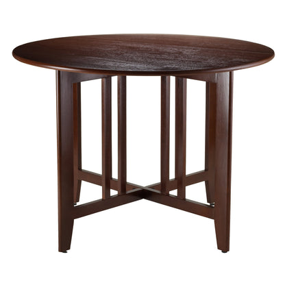 childrens table and chair sets | CasaFoyer Alamo Round Drop Leaf Table Set | 42 Diameter | 4 Chairs | Solid Wood | Walnut Finish | Perfect for Small Spaces | Easy Assembly | casafoyer.myshopify.com
