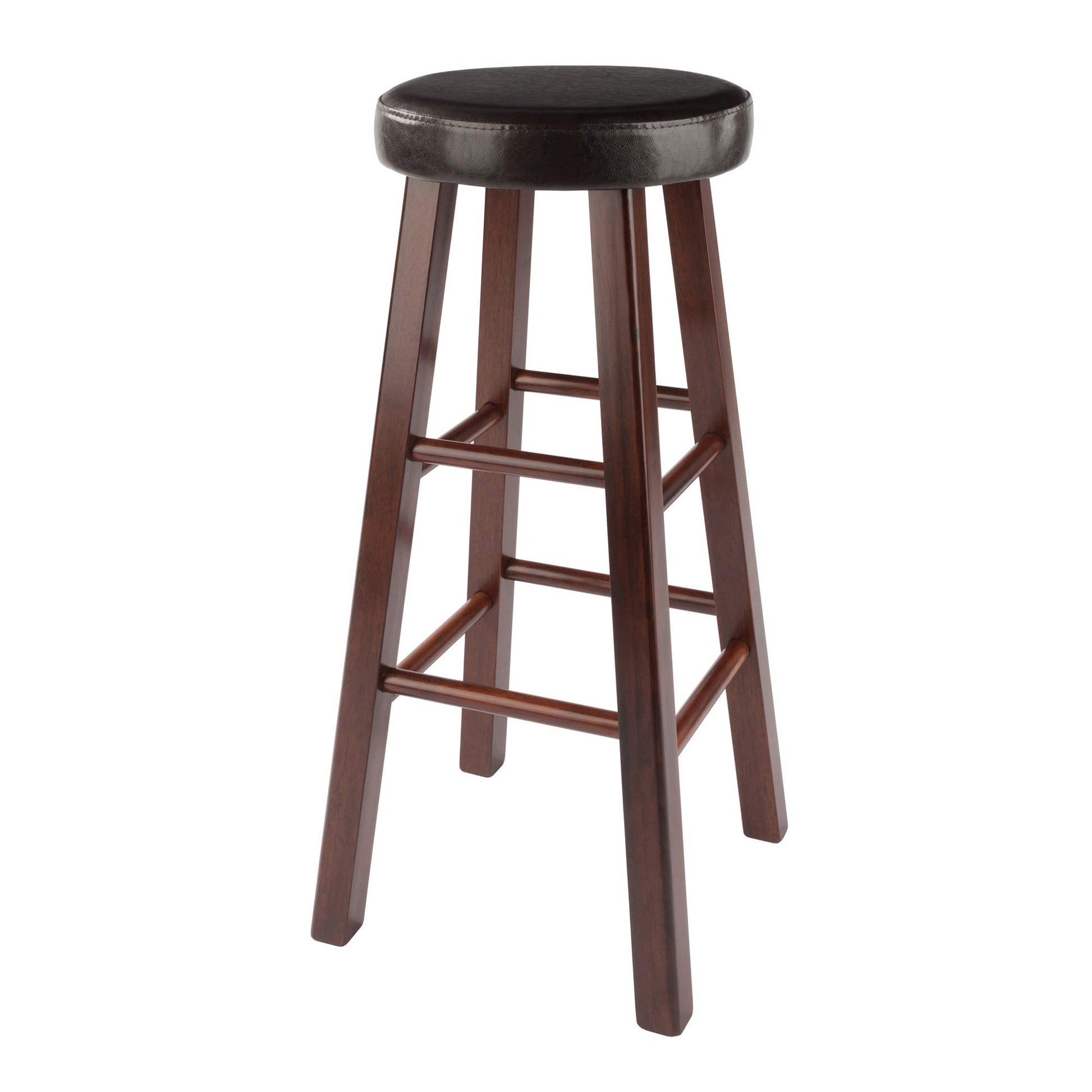 barstools | CasaFoyer Exquisite  Wood Marta Bar Stools - Set of 2 | Antique Walnut Finish | Cushioned Seats | Stable & Durable | Ideal for Home Bars & Game Rooms | casafoyer.myshopify.com