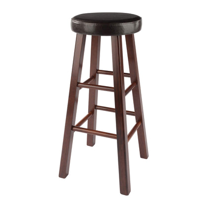 barstools | CasaFoyer Exquisite  Wood Marta Bar Stools - Set of 2 | Antique Walnut Finish | Cushioned Seats | Stable & Durable | Ideal for Home Bars & Game Rooms | casafoyer.myshopify.com