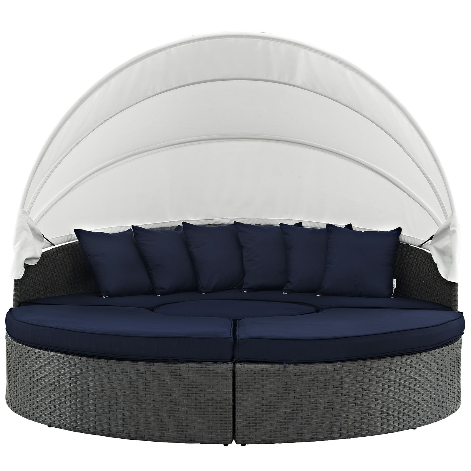 executive chairs | Sojourn Outdoor Patio Furniture Collection | Sectional Sofa Daybed with Retractable Canopy | Sunbrella Fabric Cushions | Synthetic Rattan Weave | UV Protection | Aluminum Frame | Perfect for Patio, Backyard, Poolside | Includes Bed, Coffee Table, Ottomans | casafoyer.myshopify.com