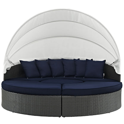 executive chairs | Sojourn Outdoor Patio Furniture Collection | Sectional Sofa Daybed with Retractable Canopy | Sunbrella Fabric Cushions | Synthetic Rattan Weave | UV Protection | Aluminum Frame | Perfect for Patio, Backyard, Poolside | Includes Bed, Coffee Table, Ottomans | casafoyer.myshopify.com