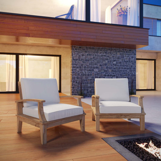 Patio Furniture Sets | Marina Teak Wood Outdoor Patio Furniture Sofa Sectional Set | Luxury, Durable, All-Weather | Includes 2 Armchairs | casafoyer.myshopify.com