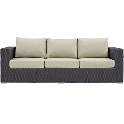 Patio Furniture Sets | Convene Outdoor Sectional Sofa Set | Durable Rattan Weave | Weather-Resistant Cushions | Ideal for Patio, Backyard, Poolside Gathering | casafoyer.myshopify.com
