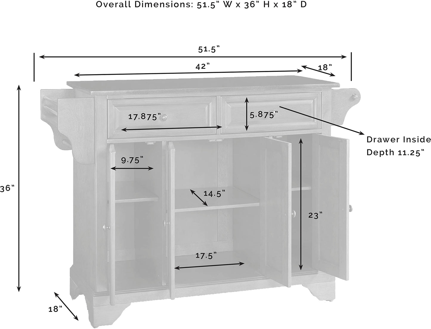 Kitchen Storage | Solid Hardwood Kitchen Island | Elegant Raised Panel Doors | Ample Storage Space | Classic Cherry Finish | casafoyer.myshopify.com