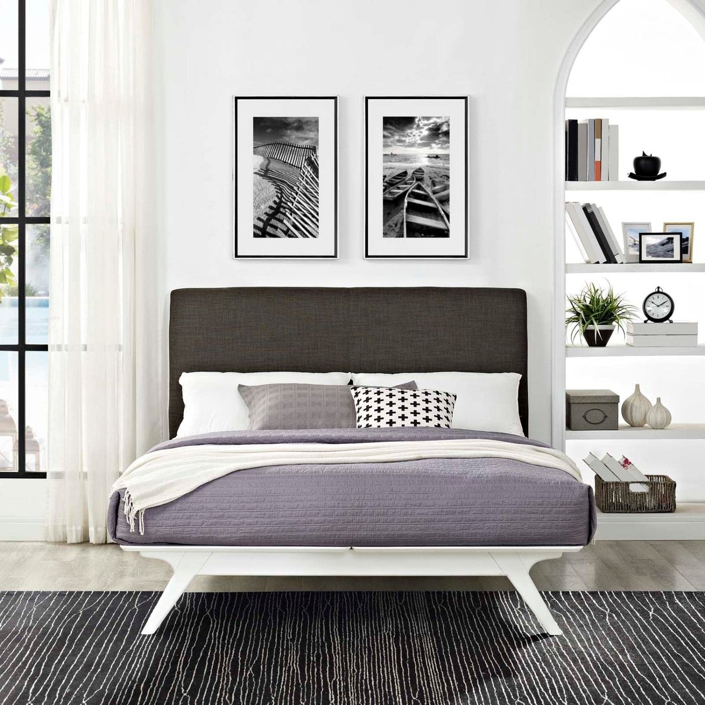 adjustable bed bases | CasaFoyer Tracy Queen Size Platform Bed | White | Durable MDF | Open Design | Foam Padded Headboard | Assembly Required | Boxspring-Free Sleep Experience | casafoyer.myshopify.com