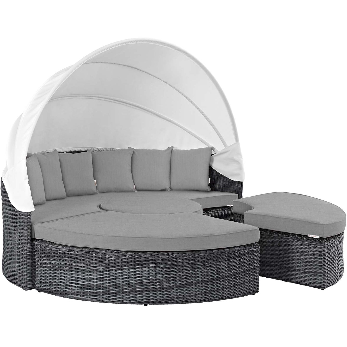 Patio Furniture Sets | Summon Outdoor Patio Sectional Daybed | Retractable Canopy | Comfortable & Durable | Sunbrella Fabric | UV Protection | Elegant Modern Design | Perfect for Patio, Backyard, Poolside | Canvas Gray | casafoyer.myshopify.com