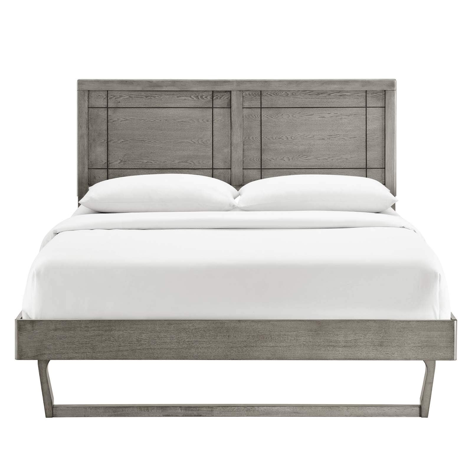 bed frames | CasaFoyer Marlee Wood Queen Platform Bed | Modern Elegance | Mid-Century Design | Durable Construction | No Box Spring Needed | Accommodates Various Mattresses | casafoyer.myshopify.com