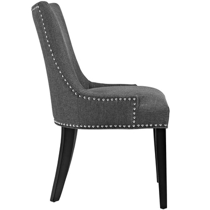 home office desk chairs | CasaFoyer Sophisticated Marquis Dining Side Chair | Chic Hourglass Back | Nailhead Trim | Sturdy Wood Legs | Premium Polyester Upholstery | Gray | casafoyer.myshopify.com