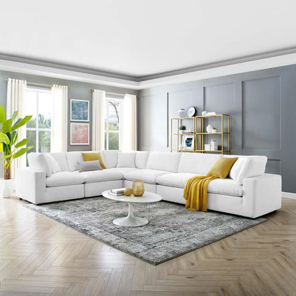 sofas | CasaFoyer Commix | Luxurious Sectional Sofa | Plush Comfort | Stain-Resistant Velvet | Solid Wood Construction | 6-Piece Set | White | casafoyer.myshopify.com