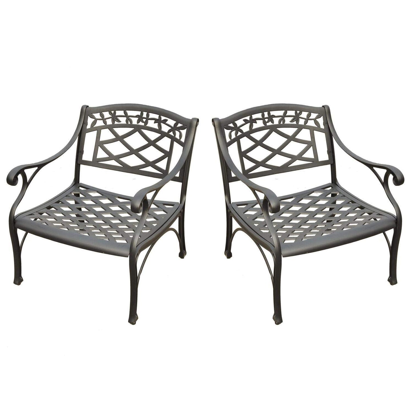 Patio Furniture Sets | COOL & COMFORTABLE | Heavy-Duty Aluminum Outdoor Seating Set | 2 Club Chairs | Black Finish | casafoyer.myshopify.com