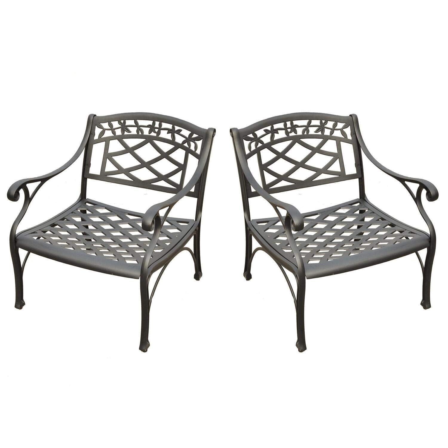 Patio Furniture Sets | COOL & COMFORTABLE | Heavy-Duty Aluminum Outdoor Seating Set | 2 Club Chairs | Black Finish | casafoyer.myshopify.com