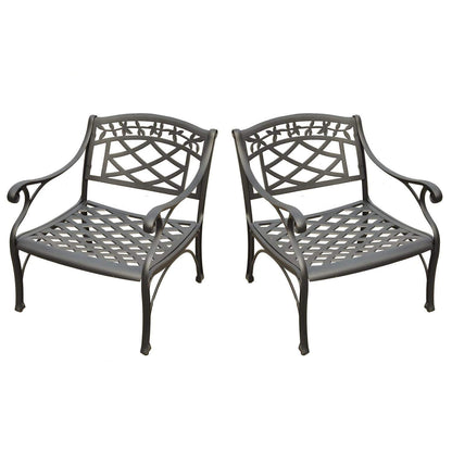 Patio Furniture Sets | COOL & COMFORTABLE | Heavy-Duty Aluminum Outdoor Seating Set | 2 Club Chairs | Black Finish | casafoyer.myshopify.com