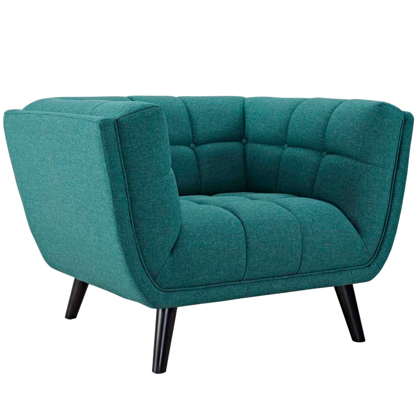 kitchen and dining room sets | CasaFoyer Bestow Collection | Wide Profile Armchair Set | Polyester Fabric Upholstery | Button Tufting | Black Wood Legs | Ideal for Mid-Century, Modern Farmhouse, Contemporary Decors | casafoyer.myshopify.com