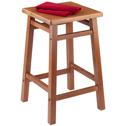 barstools | CasaFoyer  Wood Carter Square Seat Counter Stool | Teak Finish | Stable & Stylish | Bar/Counter Height | 13.9W x 13.9D Seat | Easy Assembly | 24H | casafoyer.myshopify.com