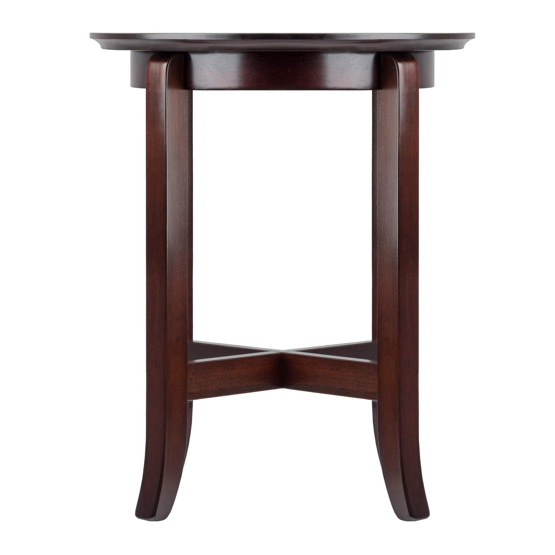 TABLE | Ergode  Wood Toby Round Accent Table | 18 Diameter | Espresso Finish | Solid Wood Construction | X Cross Stretcher | Easy Assembly | 18.03 W x 18.03 D x 21.97 H | 10.8 lbs. | casafoyer.myshopify.com