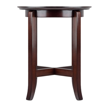TABLE | Ergode  Wood Toby Round Accent Table | 18 Diameter | Espresso Finish | Solid Wood Construction | X Cross Stretcher | Easy Assembly | 18.03 W x 18.03 D x 21.97 H | 10.8 lbs. | casafoyer.myshopify.com