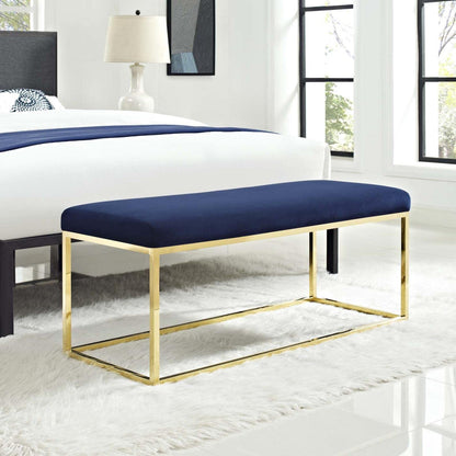 ottomans | CasaFoyer Anticipate Bench | Sophisticated Velvet Upholstery | Stainless Steel Base | Non-Marking Foot Caps | Supportive Cushion | 331 lbs Weight Capacity | No Assembly Required | casafoyer.myshopify.com