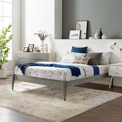 Bed | CasaFoyer June Twin Platform Bed | Sleek Mid-Century Design | Cozy & Durable | No Box Spring Needed | Gray | casafoyer.myshopify.com