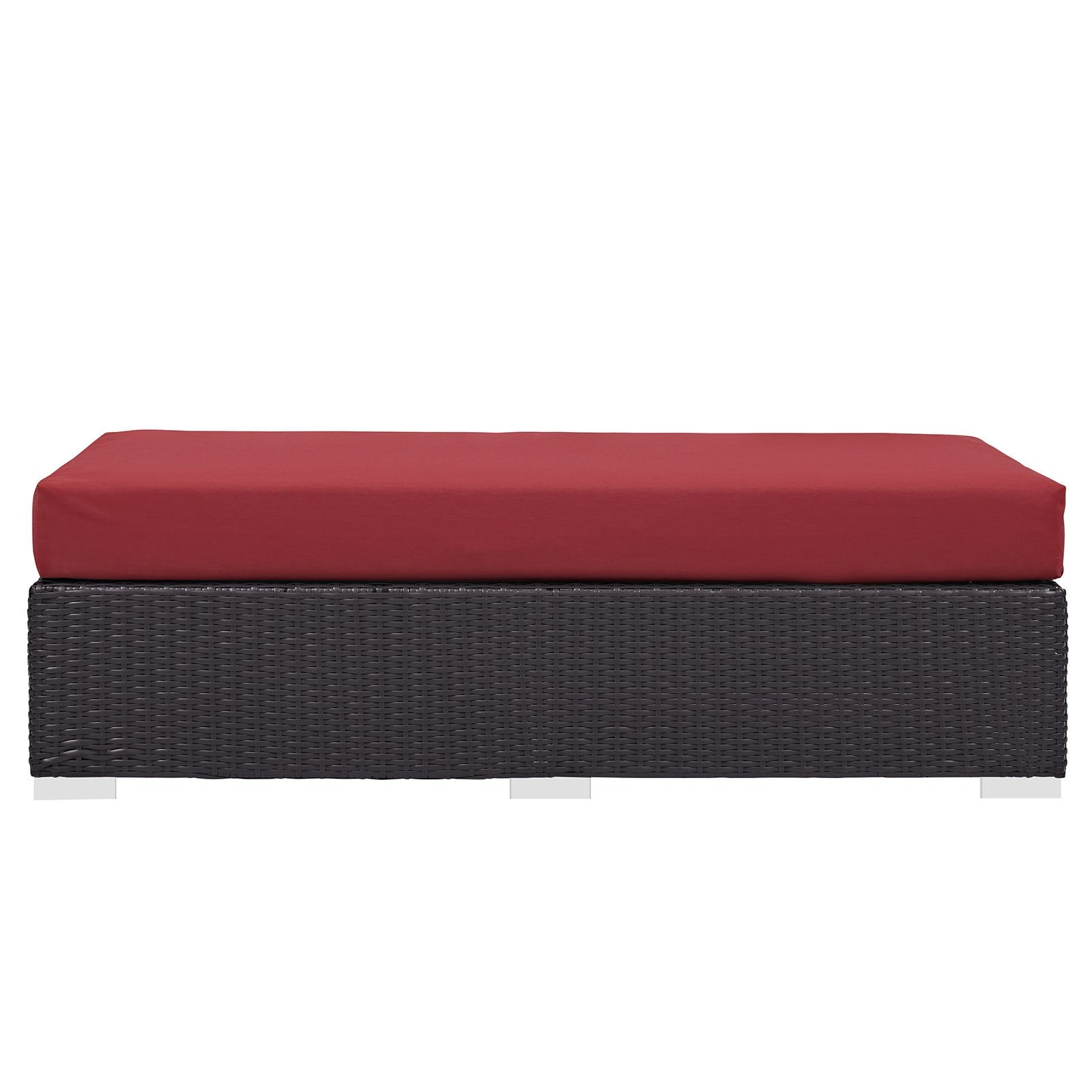 Ottoman | Convene Outdoor Sectional | Durable Rattan Ottoman | All-Weather Cushions | Patio, Backyard, Poolside Gathering | casafoyer.myshopify.com