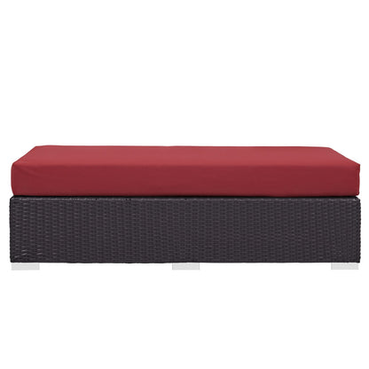 Ottoman | Convene Outdoor Sectional | Durable Rattan Ottoman | All-Weather Cushions | Patio, Backyard, Poolside Gathering | casafoyer.myshopify.com