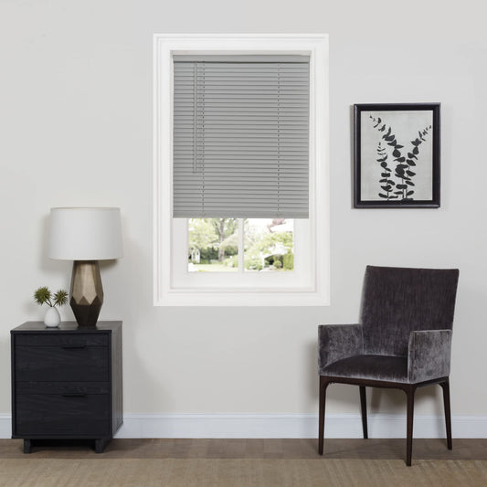 window treatment horizontal blinds | CasaFoyer Cordless GII Deluxe Sundown 1 Blind | Room Darkening | PVC | Child & Pet Safe | Easy to Operate | Hidden Mounting Brackets | 27x64 Gray | casafoyer.myshopify.com