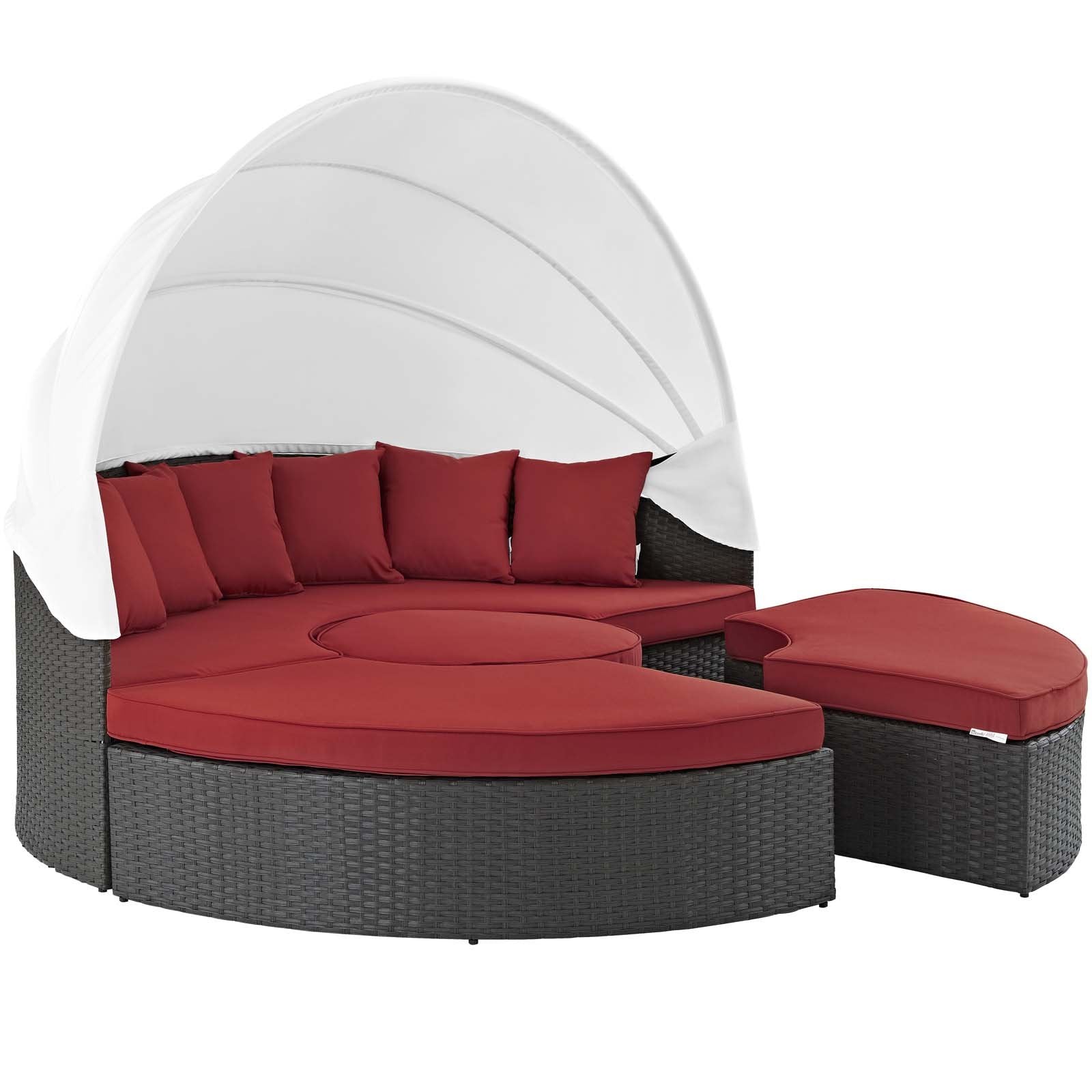 Patio Furniture Sets | Sojourn Outdoor Patio Furniture Collection | Sectional Sofa Daybed with Sunbrella Cushions | Retractable Canopy | Ottomans | casafoyer.myshopify.com