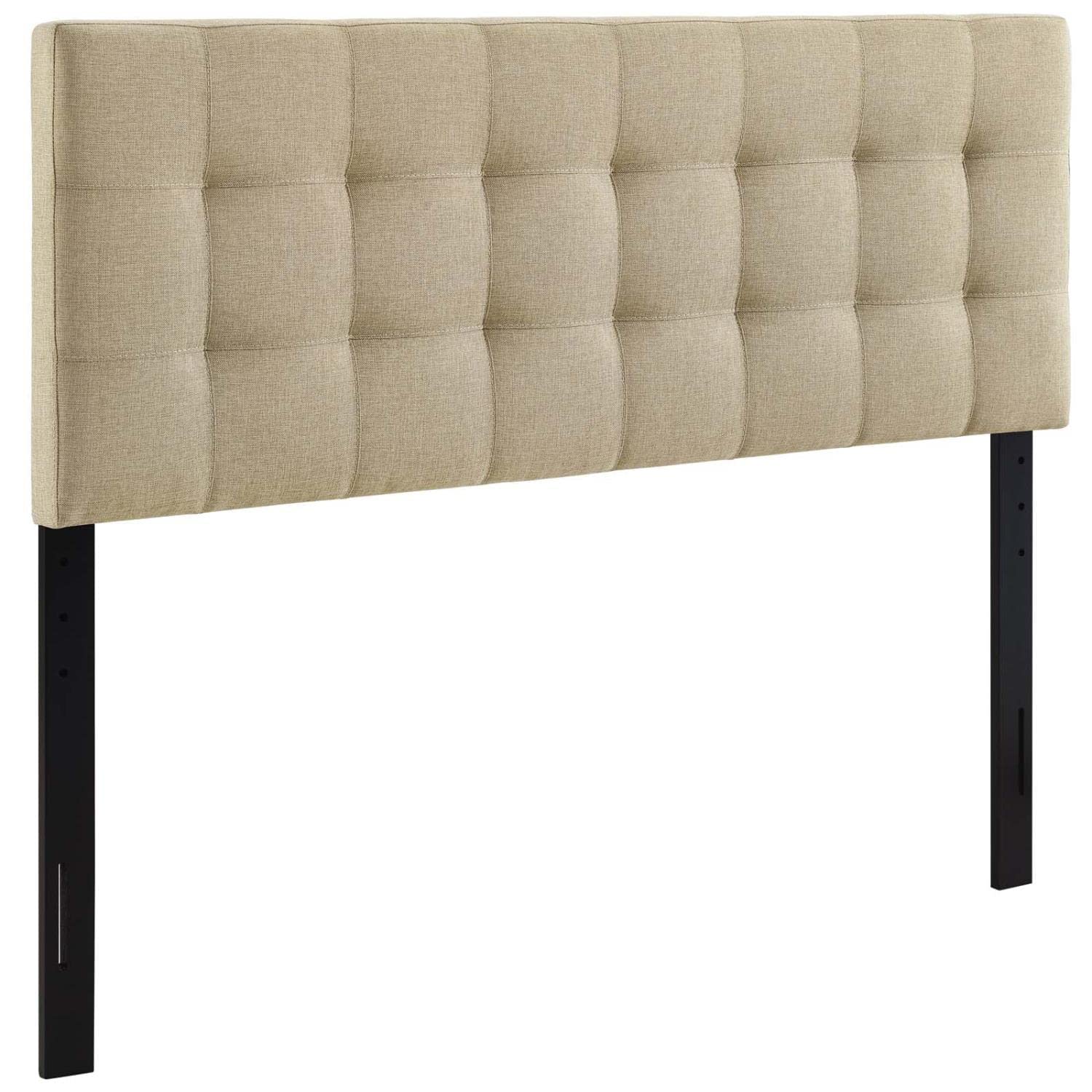 headboards | CasaFoyer  Lily King Upholstered Linen Fabric Tufted Headboard | Elegant Design | Durable Construction | Lightweight | Beige | casafoyer.myshopify.com