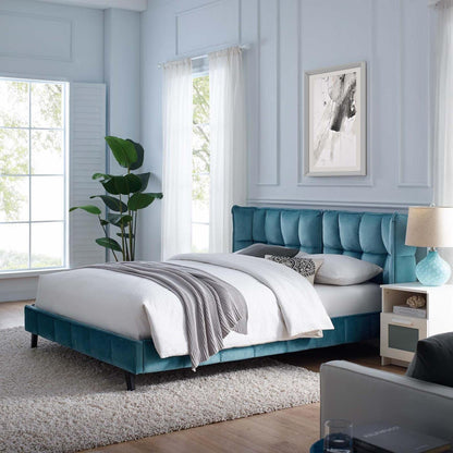 adjustable bed bases | CasaFoyer Makenna Performance Velvet Queen Platform Bed | Comfortable & Stylish | Tufted Headboard | Stain-Resistant Fabric | Wood Slat Support | 1322 lbs Weight Capacity | casafoyer.myshopify.com