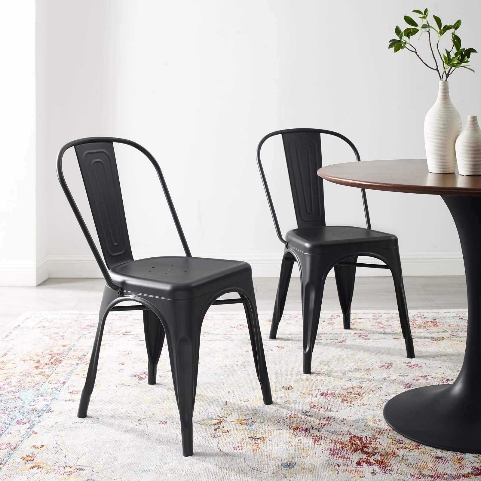 home office desk chairs | CasaFoyer Promenade Bistro Dining Side Chair Set of 2 | Elegant Steel Finish | Classic Bistro Charm | Non-Marking Foot Caps | Sleek Modern Design | casafoyer.myshopify.com