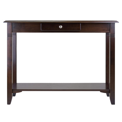 TABLE | Ergode  Wood Nolan End Table | Stylish & Durable Console Table | Storage Shelf | Cappuccino Finish | Solid Wood & Composite Materials | Easy Assembly | 40 W x 15.98 D x 30 H | 34.5 lbs | casafoyer.myshopify.com