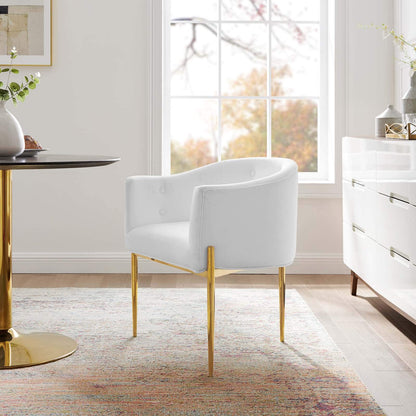 home office desk chairs | CasaFoyer Savour Tufted Performance Velvet Accent Armchair | Opulent Design | Stain-Resistant | Cozy Seat | Chrome Gold Legs | Dining, Living, Bedroom, Office | 300 lbs Capacity | casafoyer.myshopify.com