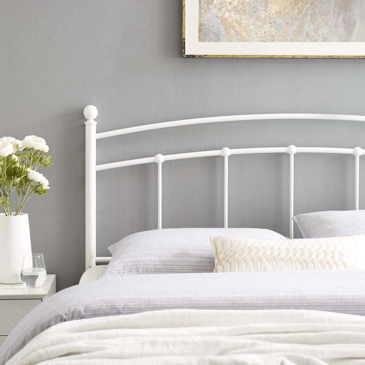 headboards | CasaFoyer Abigail Metal Queen Headboard | Vintage Modern Rustic Style | Adjustable Height | Durable Iron | Easy Assembly | Enhance Bedroom Aesthetic | casafoyer.myshopify.com