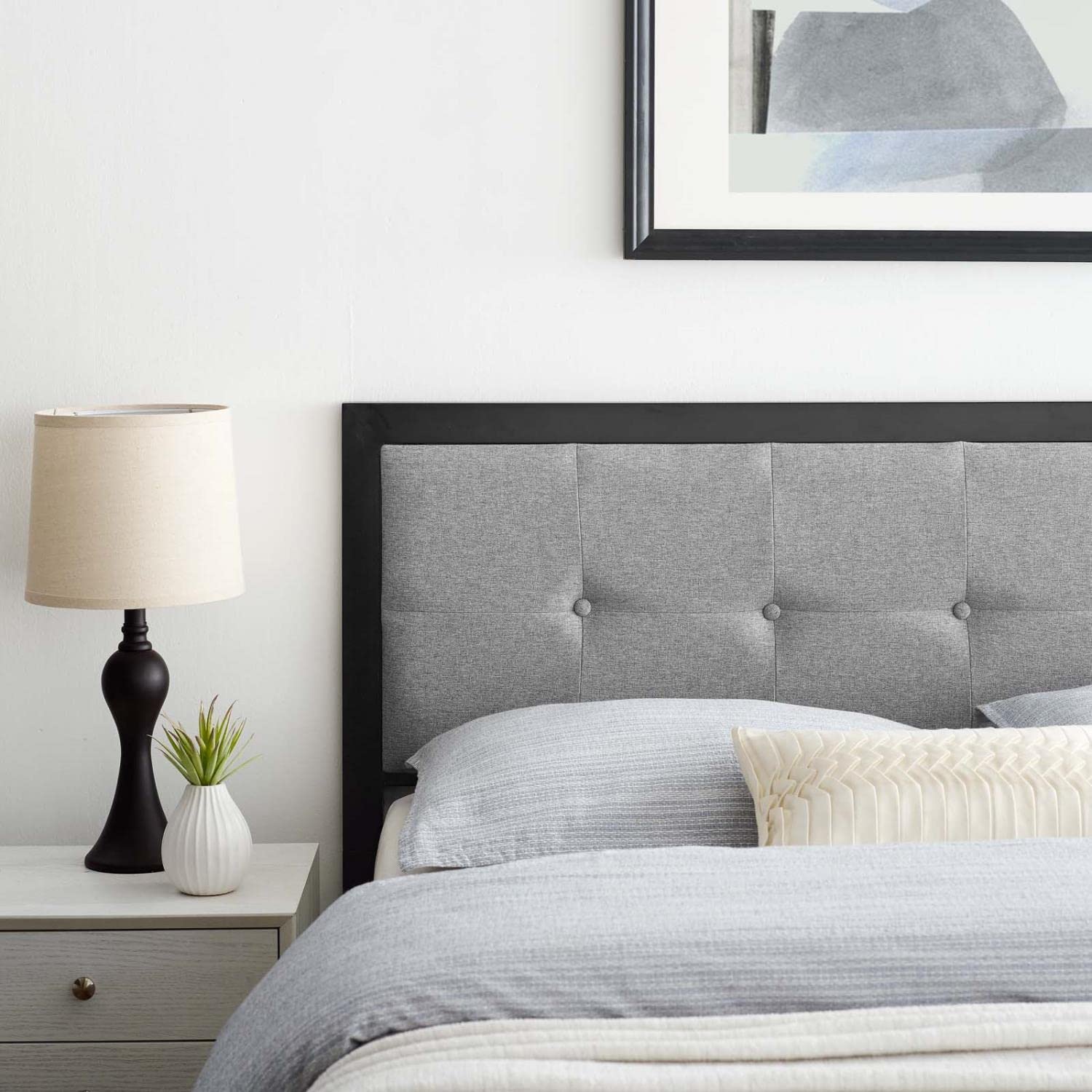 headboards | CasaFoyer Teagan Tufted Fabric Full Headboard | Contemporary Elegance | Retro Charm | Plush Texture | Timeless Tufted Buttons | Soft Upholstery | Dense Foam Cushioning | Durable Metal Frame | Compatible with Most Full Size Bed Frames | casafoyer.myshopify.com