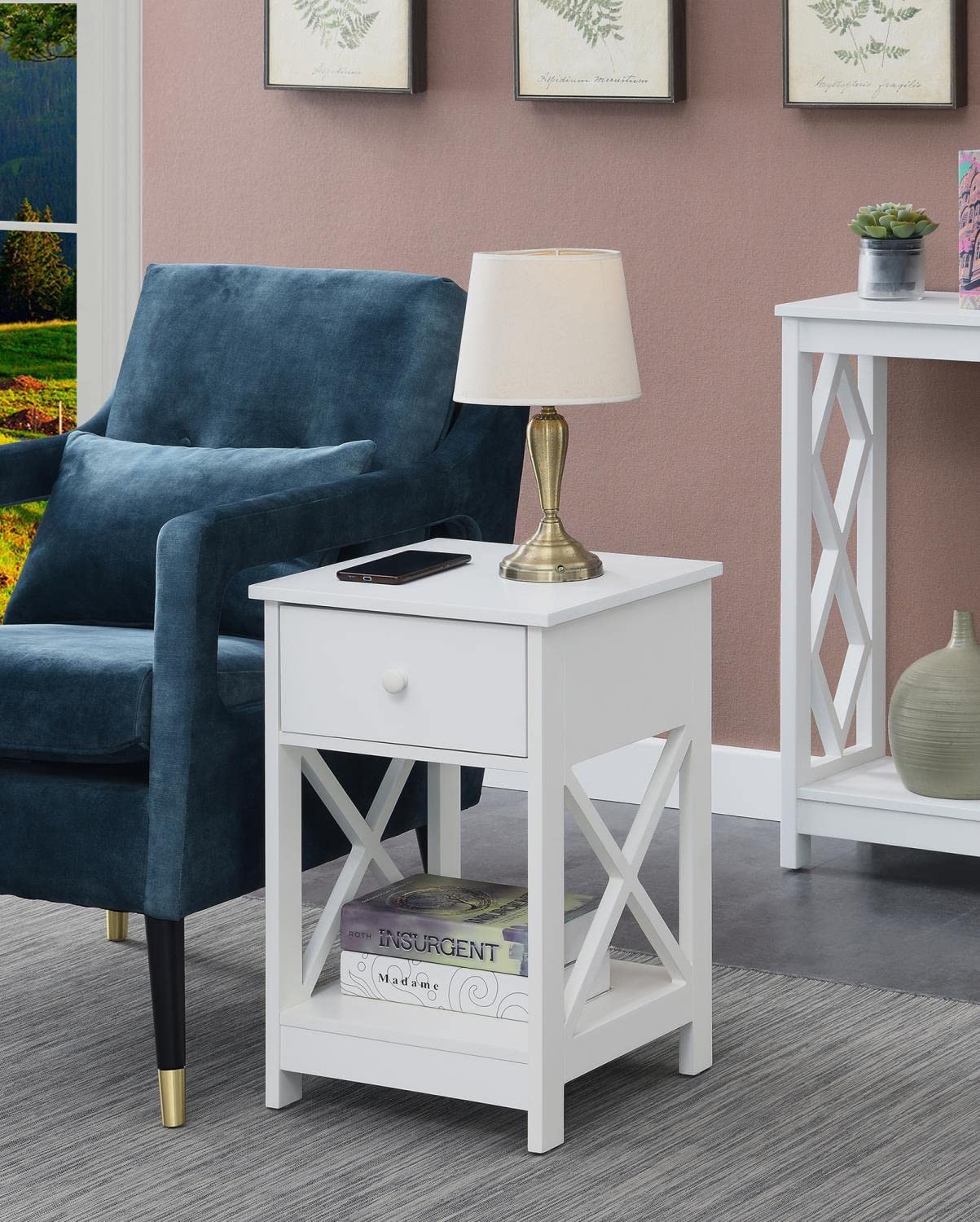 TABLE | Ergode Oxford 1 Drawer End Table with Shelf | Modern Design | Durable MDF | Sleek Silhouette | Convenient Storage Solution | casafoyer.myshopify.com