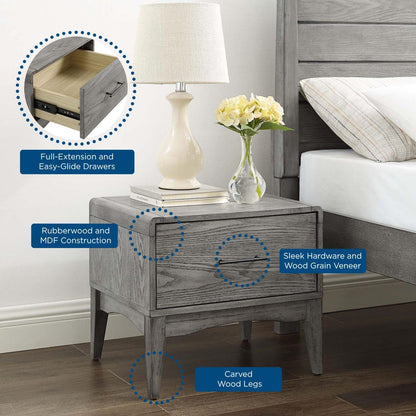 TABLE | CasaFoyer Georgia Wood Nightstand | Rustic Charm meets Modern Farmhouse Style | Solid Rubberwood with Wood Grain Veneer | Ample Storage & Streamlined Design | Assembly Required | Perfect for Bedroom Decor | casafoyer.myshopify.com