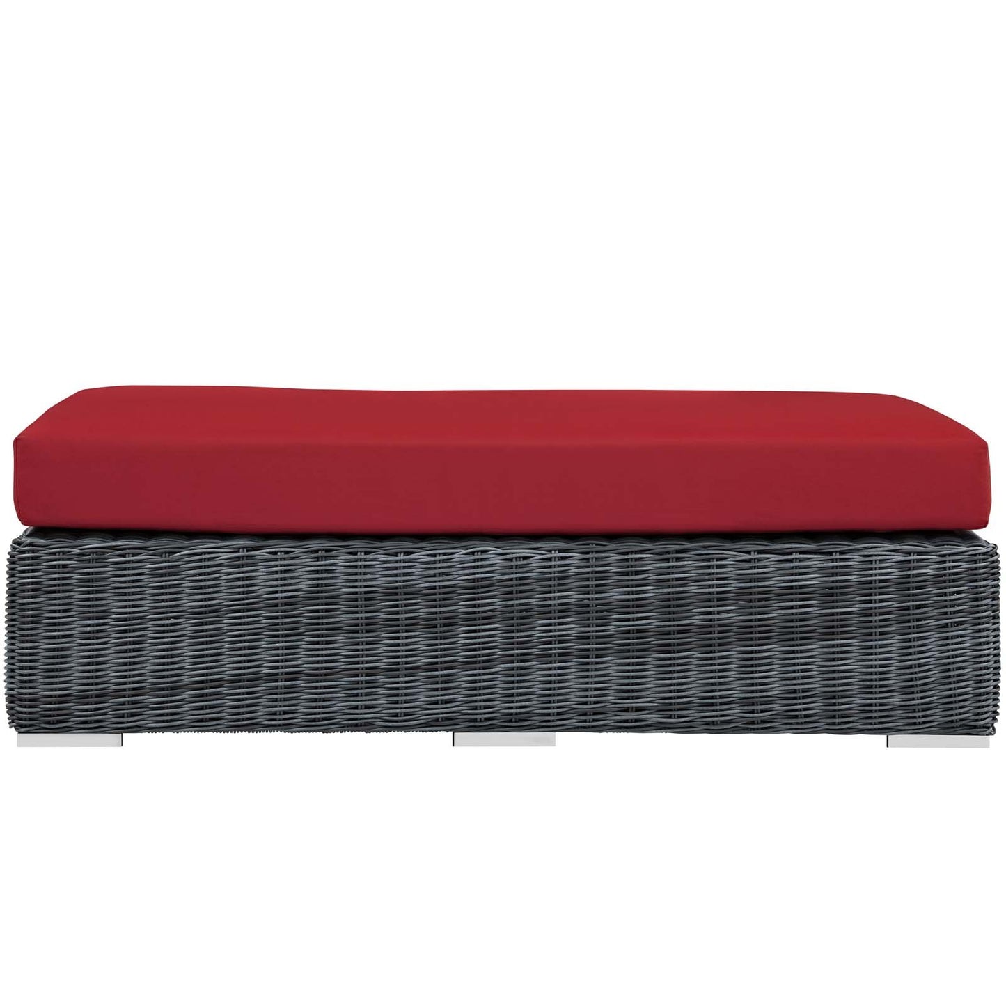 ottomans | CasaFoyer Summon Outdoor Patio Sunbrella Rectangle Ottoman | Unparalleled Comfort & Quality | Two-Tone Rattan Weave | Sunbrella Cushions | UV Protection | Powder-Coated Aluminum Frame | casafoyer.myshopify.com