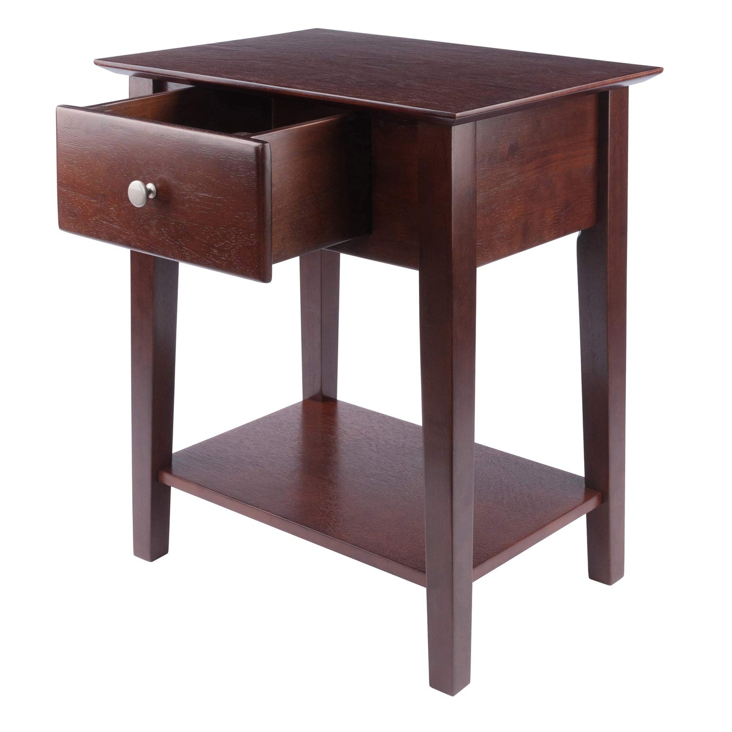 TABLE | Ergode Antique Walnut Shaker Style End Table/Night Stand | Drawer & Storage Shelf | 22L x 16D x 25H | Assembly Required | casafoyer.myshopify.com
