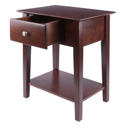 TABLE | Ergode Antique Walnut Shaker Style End Table/Night Stand | Drawer & Storage Shelf | 22L x 16D x 25H | Assembly Required | casafoyer.myshopify.com