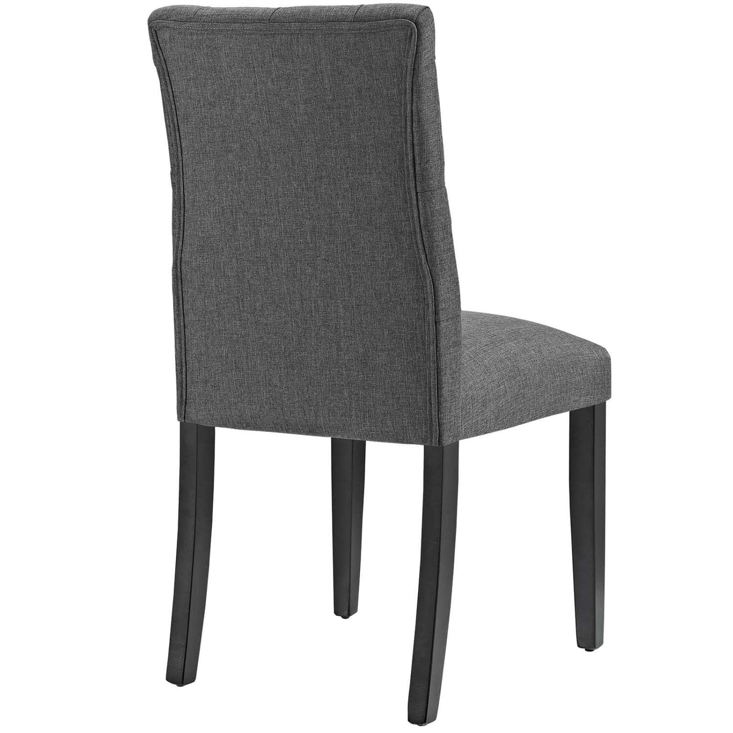 home office desk chairs | CasaFoyer Duchess Dining Chair Set of 2 | Chic Curved Design | Tufted Button Back | Plush Cushioning | Premium Fabric Upholstery | Sturdy Wooden Legs | Gray | casafoyer.myshopify.com