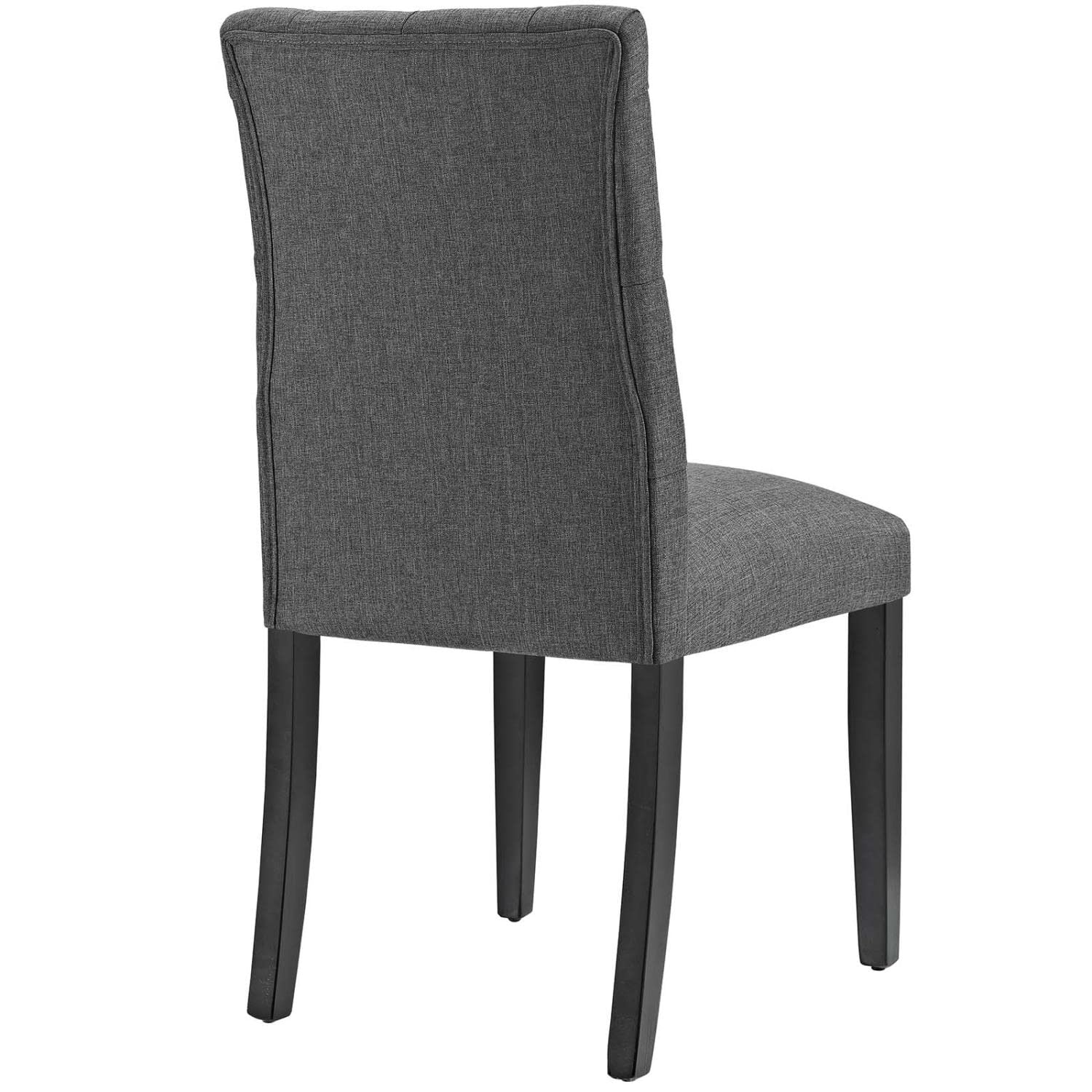 home office desk chairs | CasaFoyer Duchess Dining Chair Set of 2 | Chic Curved Design | Tufted Button Back | Plush Cushioning | Premium Fabric Upholstery | Sturdy Wooden Legs | Gray | casafoyer.myshopify.com