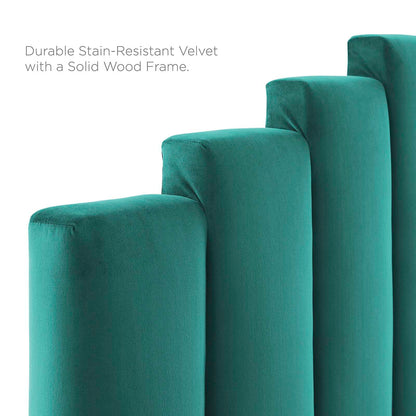 headboards | CasaFoyer Noelle Performance Velvet Full/Queen Headboard | Opulent Art Deco Style | Stain-Resistant Fabric | Adjustable Height | Cozy Foam Padding | casafoyer.myshopify.com