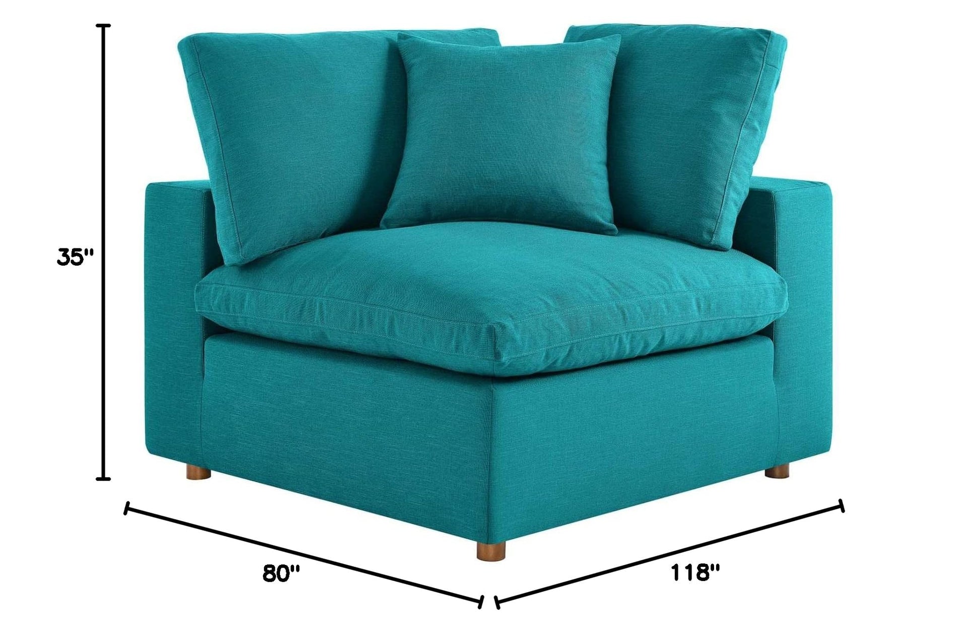 kitchen and dining room sets | CasaFoyer Commix Plush Comfort Sectional Sofa Set | Teal | 4 Piece | Down Filled | Overstuffed | Solid Wood Frame | Polyester & Linen Upholstery | casafoyer.myshopify.com