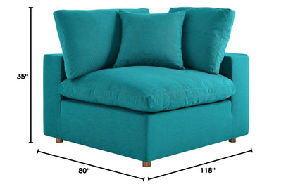 kitchen and dining room sets | CasaFoyer Commix Plush Comfort Sectional Sofa Set | Teal | 4 Piece | Down Filled | Overstuffed | Solid Wood Frame | Polyester & Linen Upholstery | casafoyer.myshopify.com