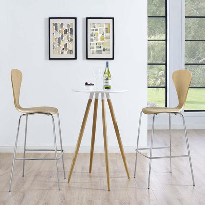 barstools | CasaFoyer Passage Bar Stool Set of 2 | Sleek Mid-Century Style | Lacquered Plywood | Chrome Base | Non-Marking Foot Caps | V-Shaped Backrest | Waterfall Seat | casafoyer.myshopify.com