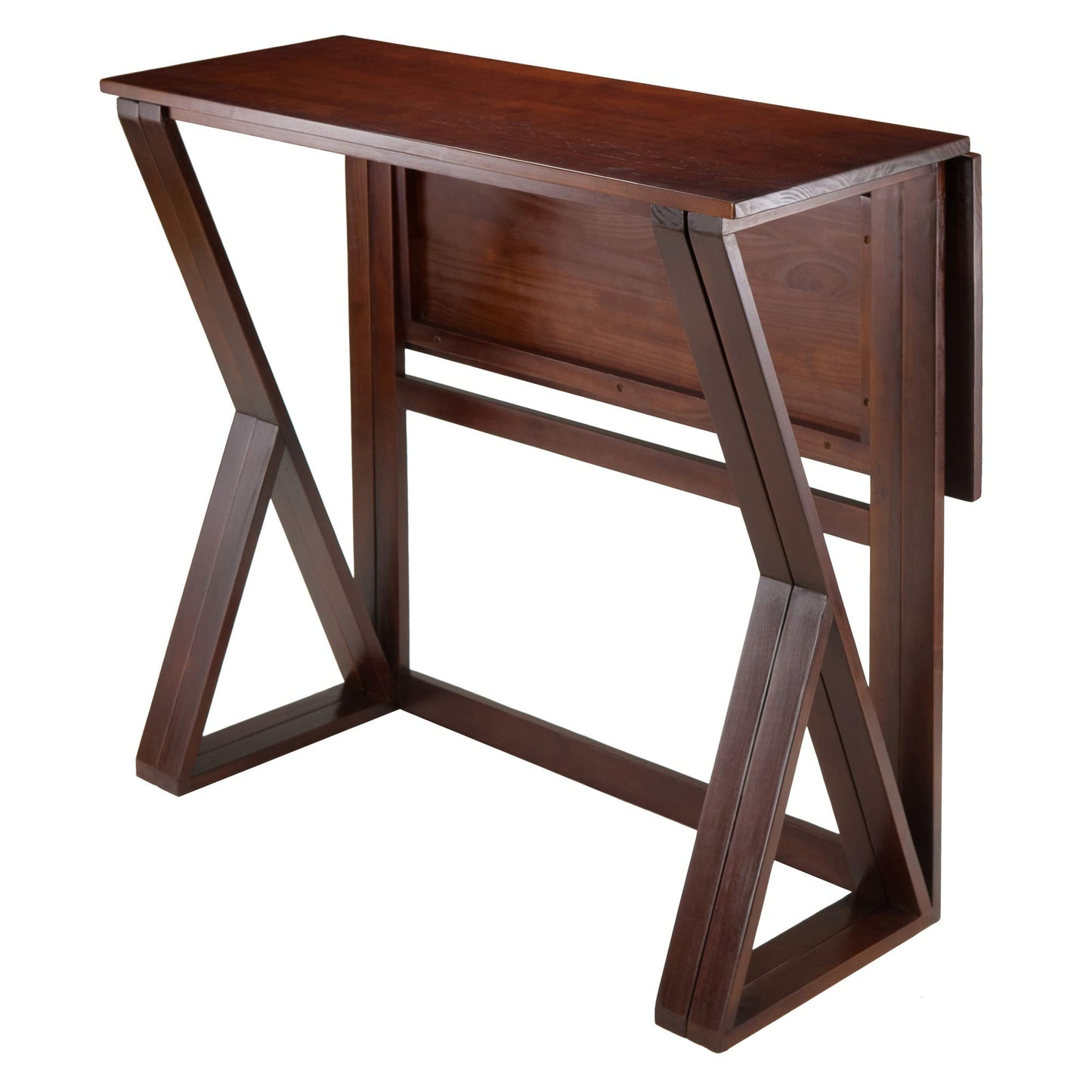 childrens table and chair sets | CasaFoyer Harrington Drop Leaf High Table Set | Solid Wood | Walnut Finish | 39.37W x 31.5D x 36.22H | Includes 2 Stools | Fully Assembled | casafoyer.myshopify.com