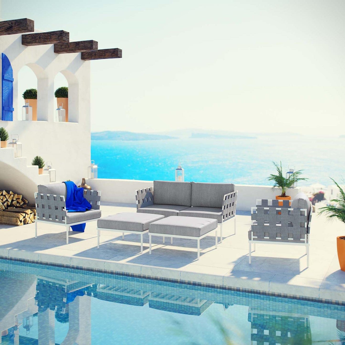 executive chairs | CasaFoyer Harmony Outdoor Patio Sectional Sofa Furniture Set | All-Weather Waterproof | Modern Design | Machine Washable Cushions | Tempered Glass Top Tables | casafoyer.myshopify.com