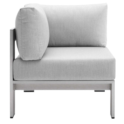 sofas | CasaFoyer Shore Outdoor Aluminum Corner Sofa | Weatherproof | Sunbrella Fabric | Sturdy Frame | Perfect for Outdoor Relaxation | Silver Gray | casafoyer.myshopify.com
