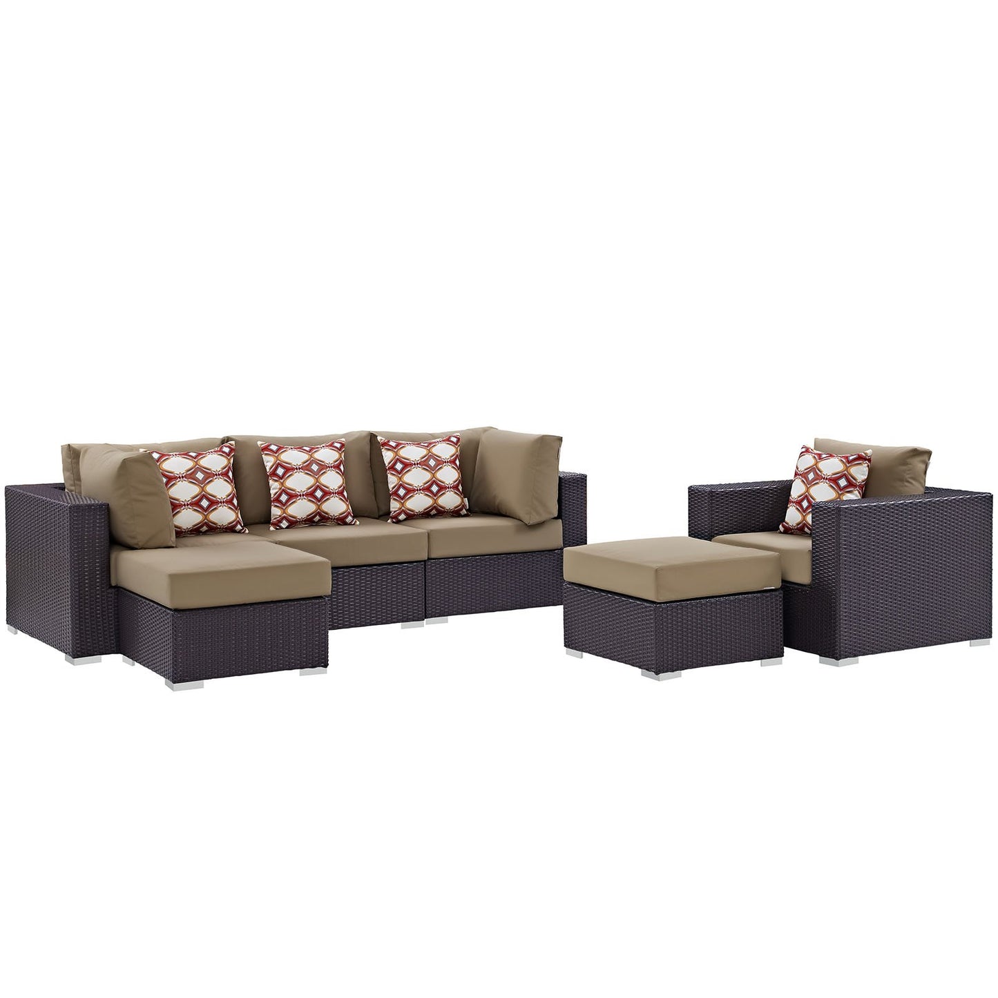 kitchen and dining room sets | CasaFoyer Convene Outdoor Sectional Set | Synthetic Rattan | Aluminum Frame | All-Weather Cushions | Patio Sofa, Loveseat, Ottoman, Pillows, Armchairs, Side Tables | casafoyer.myshopify.com