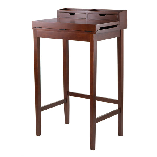 DESK | Ergode  Wood Brighton Ergonomic High Desk | Versatile Standing Work Station | Ample Storage | Walnut Finish | 27.95 W x 19.92 D x 45.91 H | casafoyer.myshopify.com