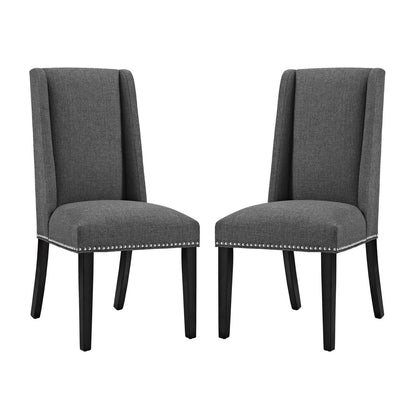 home office desk chairs | CasaFoyer Baron Dining Chair Set of 2 | Opulent Opulence | Elegant Design | Nailhead Trim | Plush Upholstery | Sturdy Wooden Frame | Non-Marking Foot Glides | Gray | casafoyer.myshopify.com